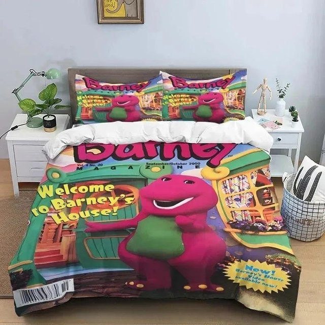 Barney Freunde Bettwäscheset mit Dinosaurier Muster, 3-teilig, B/H: 210 x 210 cm - Bild 1