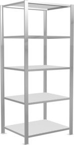 Schulte Grundregal Büro-Steckregal MULTplus150 mit 5 Fachböden und Längenriegeln, Farbe: Lichtgrau, B/T/H: 180 x 60 x 75 cm - Bild 1