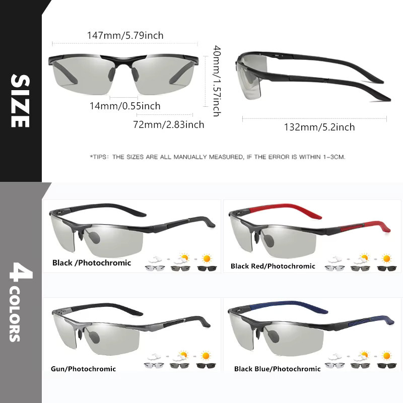 CoolPandas Sportsonnenbrille, Herren, Vollrand, Schwarz, Kunststoff, polarisiert - Bild 2