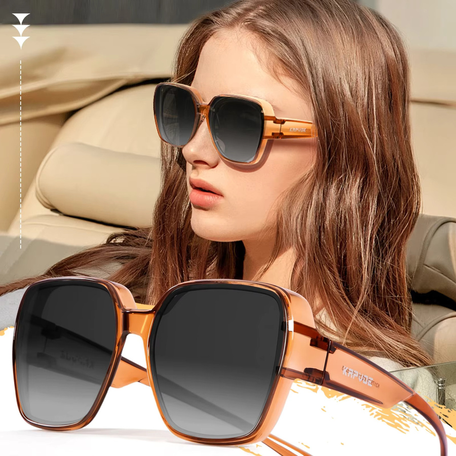 Kapvoe Sonnenbrille, Unisex, Square, Kunststoff, braun, polarisiert - Bild 2