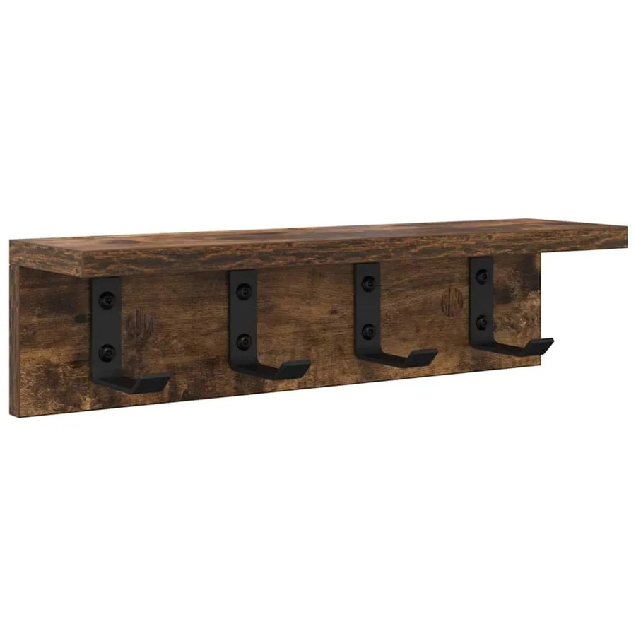 vidaXL Wandmontierter Nachttisch in Geräucherte Eiche, Braun, B/T/H: 40 x 10,5 x 10,5 cm - Bild 2