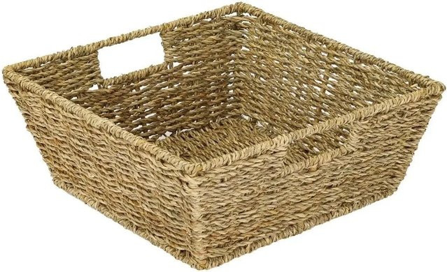 HMF Aufbewahrungskorb aus geflochtenem Seegras in Beige, rechteckig, B/T/H: 30 x 30 x 12 cm - Bild 1