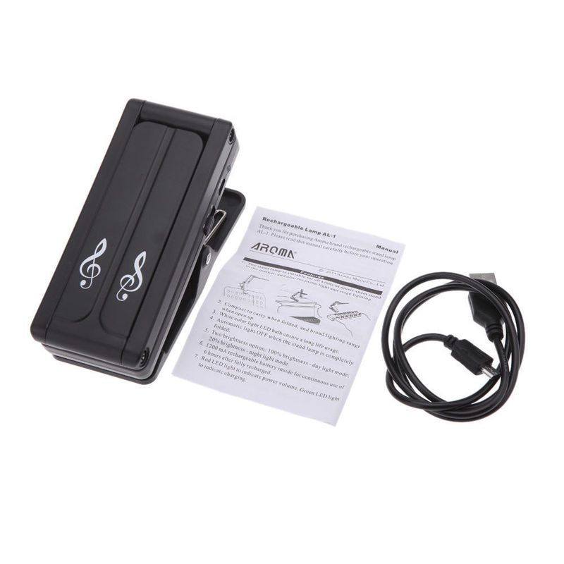 TOMTOP JMS Aroma Clip-on LED Notenpultlampe, wiederaufladbare Clip-on Leuchte für Klavier und Bühne, Schwarz - Bild 7