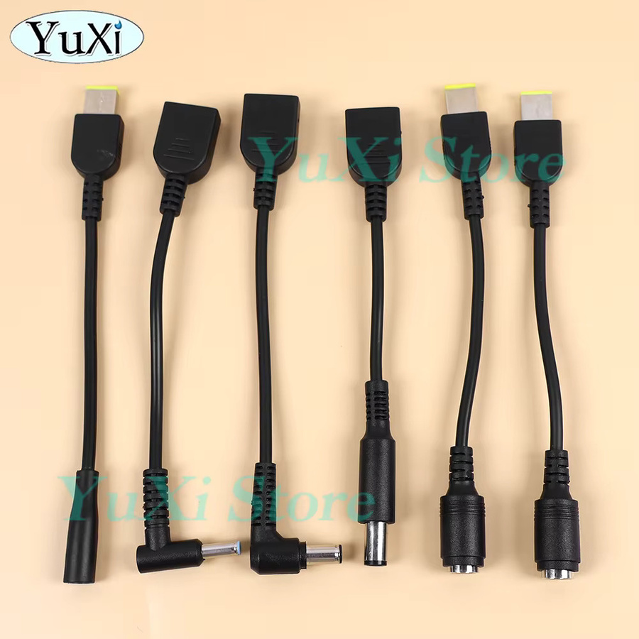 YuXi Laptop-Adapterkabel Schwarz mit quadratischem Stecker auf Buchse für Lenovo, HP und Dell, DC-Stromversorgung Ladegerät-Konverterkabel, 4,5 x 3,0 mm und 5,5 x 2,1 mm - Bild 3