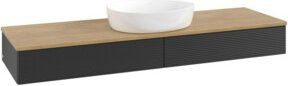 V&B Waschtischunterschrank Antao mit Frontstruktur in Eiche Honigbraun, B: 160 cm, T: 50 cm - Bild 1