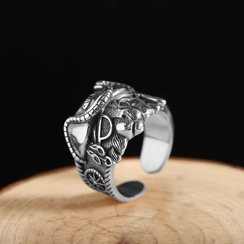 LENNIK Ring Piraten Katze, Silber, Unisex - Bild 4
