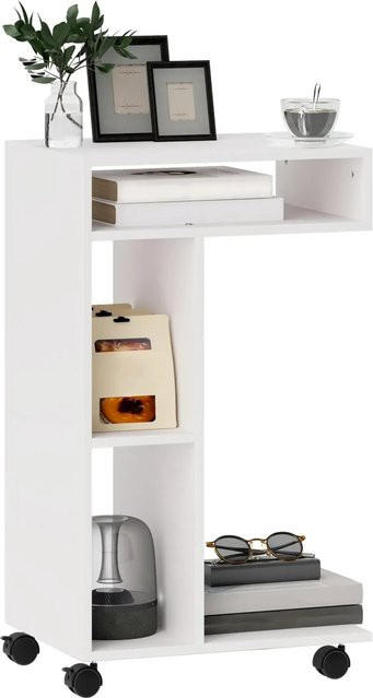 HOMCOM Beistelltisch als moderner Couchtisch in Weiß, B/T/H: 40 x 30 x 69 cm - Bild 1