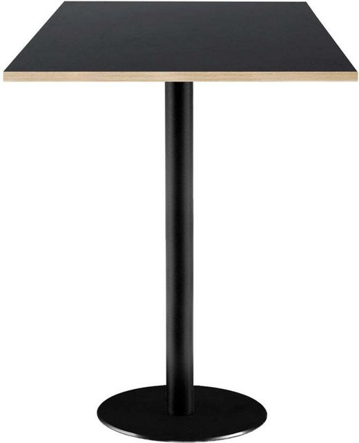RestooTab Stehtisch Rome quadratisch in Schwarz mit mattem MDF-Gestell und Metallplatte, B/T/H: 60 x 60 x 113 cm - Bild 1