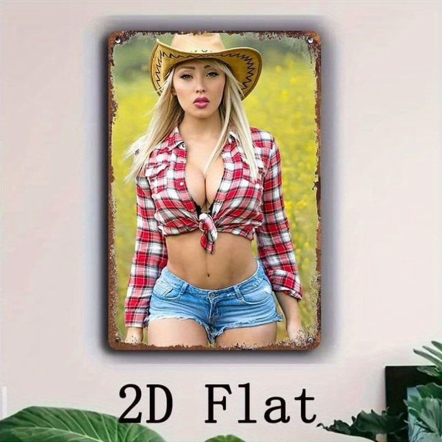 HELLOYOUNG Vintage Blechschild Retro Bikini Metallposter Wandkunst, Mehrfarbig, Breite: 30,48 cm, Höhe: 20,32 cm - Bild 1