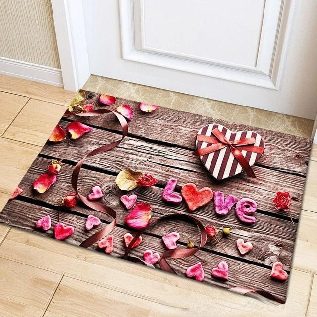YISONG Blumenmatte Pastoral 3D Fußmatte mit floralem Design, rutschfest und waschbar, B/T: 40 x 60 cm, Mehrfarbig - Bild 1