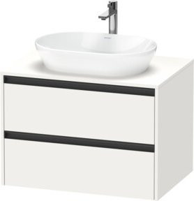 Duravit Waschtischunterschrank Ketho.2 in Weiß Matt, wandhängend mit Schubladen und Türen, Breite: 80 cm, Tiefe: 55 cm - Bild 1