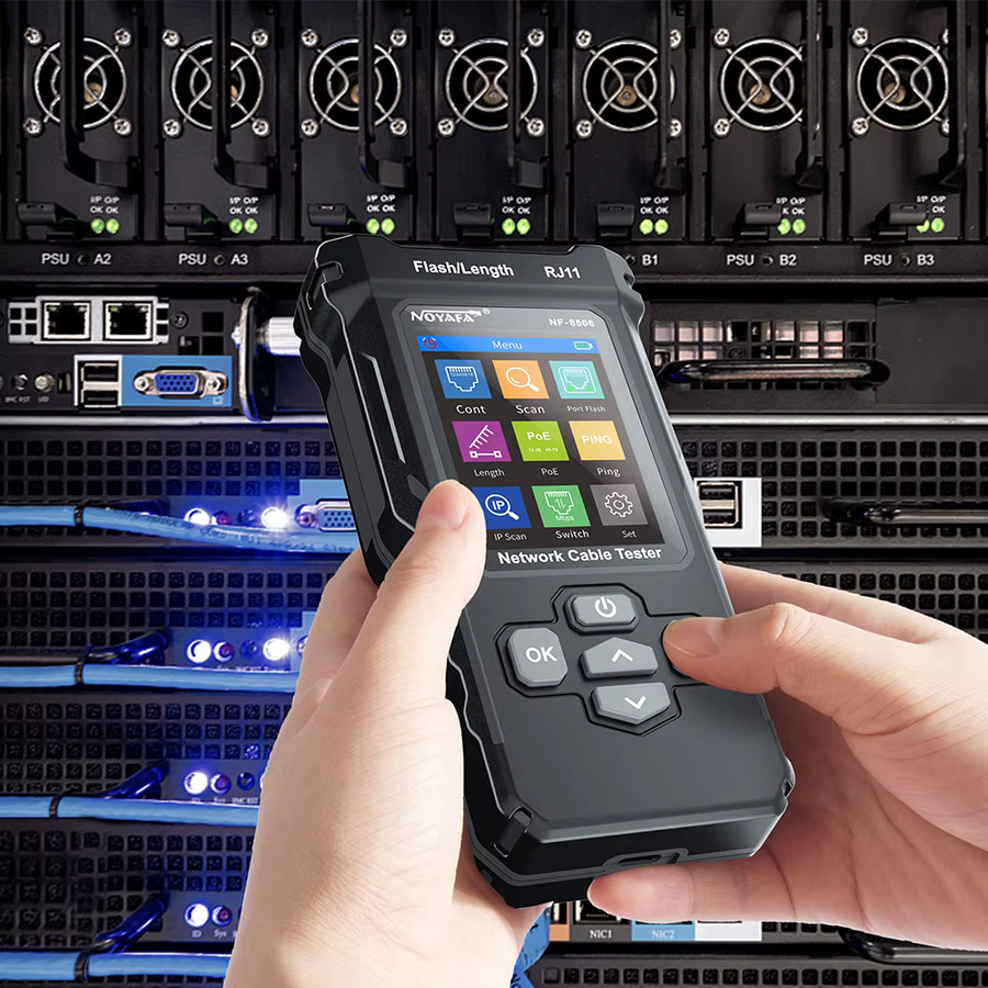 NOYAFA NF 8506 Multifunktions-Ethernet-Kabeltester in Schwarz mit IP-Scan, Ping, PoE-Test und RJ45/RJ11 Netzwerkkabel-Tracker - Bild 4