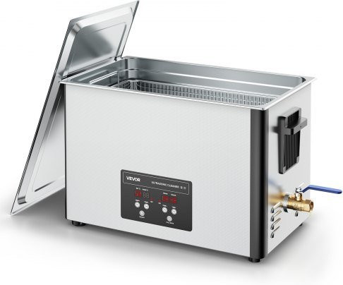VEVOR Ultraschallreiniger 30 L, professionelle industrielle Reinigungsmaschine aus Edelstahl mit Digitalanzeige und Reinigungskorb, Silber - Bild 1