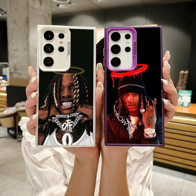K-King Silikon Handyhülle im Rapper-Design für Samsung Galaxy S25 Edge S24 S23 S22 S21 S20 Ultra, Farbe: Bunt/Silber/Schwarz - Bild 1