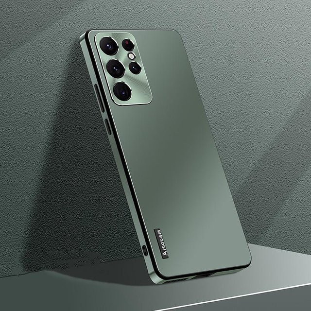 Stoßfeste TPU Handyhülle mit Aluminium Metall Linsenschutz für Samsung Galaxy S26 Ultra S25 S24 S23 S22 S21 Ultra Plus 5G in Green - Bild 1