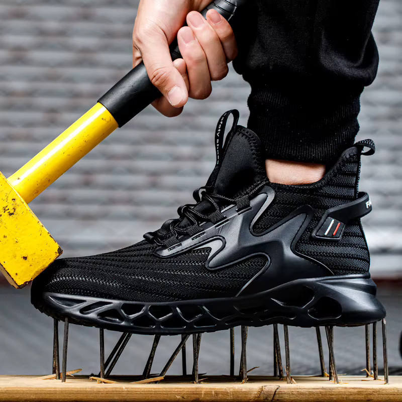 TANRDON Sicherheitsschuhe als modische Arbeitsstiefel in Schwarz, bruch- und durchdringungssicher und leicht - Bild 2