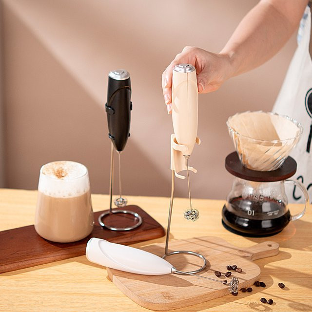 XIADYINJIA Elektrischer Milchaufschäumer und Mini-Mixer mit 14000 RPM, Batteriebetrieben mit AA-Batterien, Handgehaltener Eierschläger und Espresso-Mixer - Bild 1