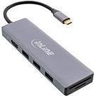 USB 3.2 Type C Multi Hub mit 3x USB-A 5Gb/s, Type-C PD 100W und Kartenleser in Grau - Bild 1