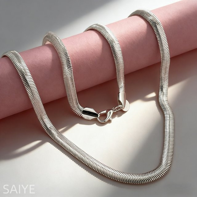 SAIYE Schlangenkette Flachkette, 925 Silber, Herren - Bild 1