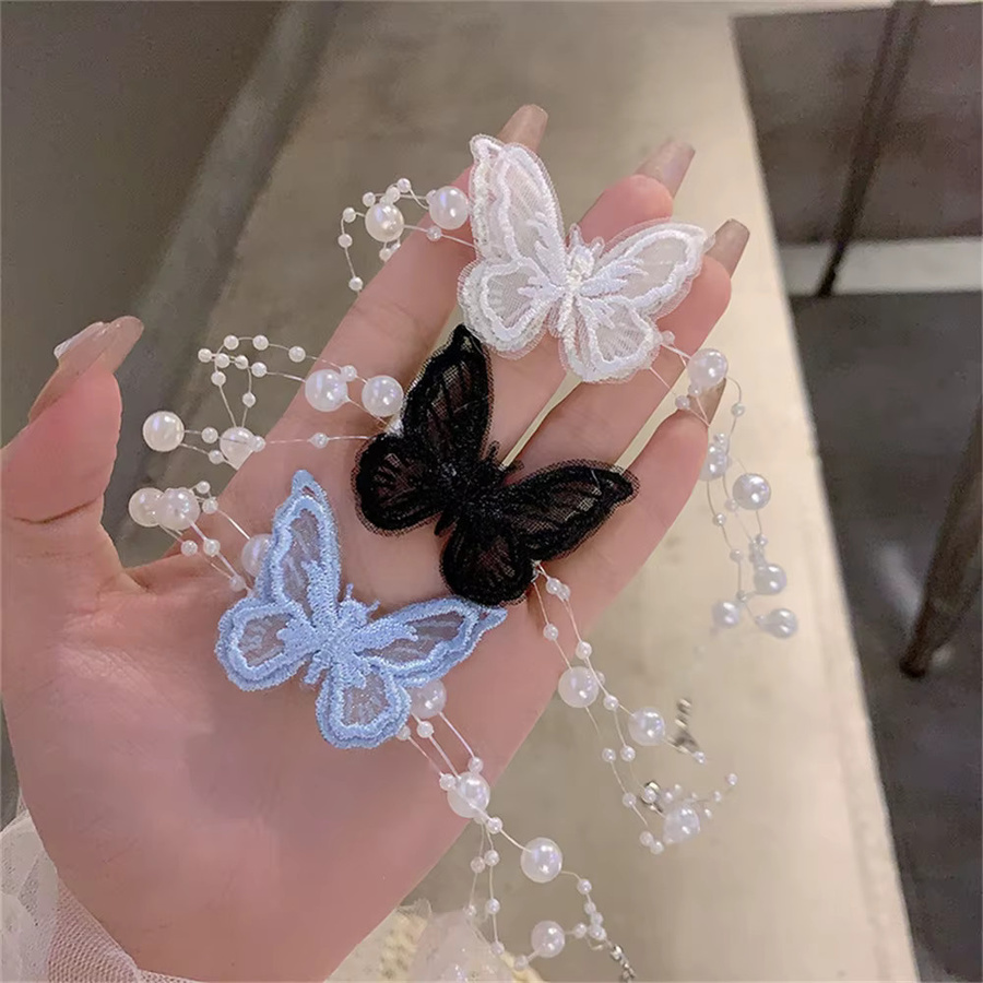 Halskette Schmetterling, Perle, Stoff, Damen - Bild 2