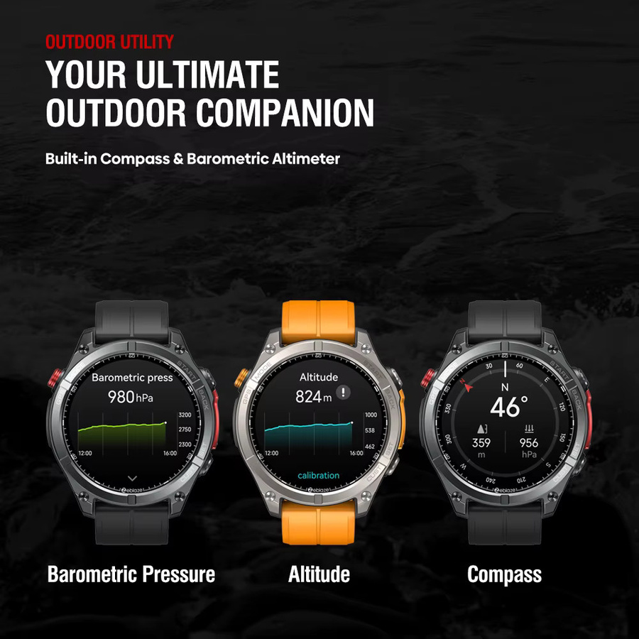 Zeblaze Stratos 4 GPS-Smartwatch mit 1,43 Zoll AMOLED-Display in Schwarz - Bild 3