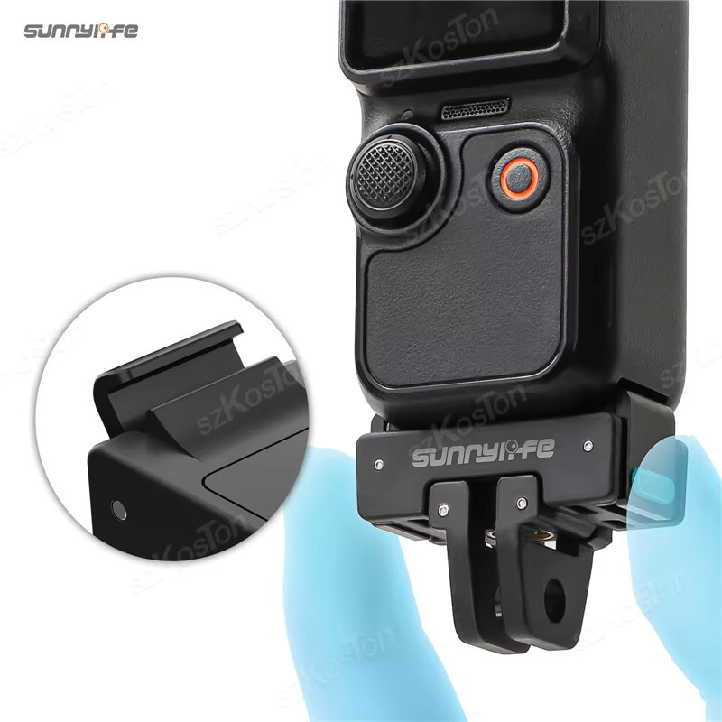 DJI Schnellwechseladapter und faltbare Erweiterungshalterung für OSMO Pocket 4 und OSMO Pocket 3 in Schwarz mit 1/4-Zoll-Schraubenloch - Bild 2