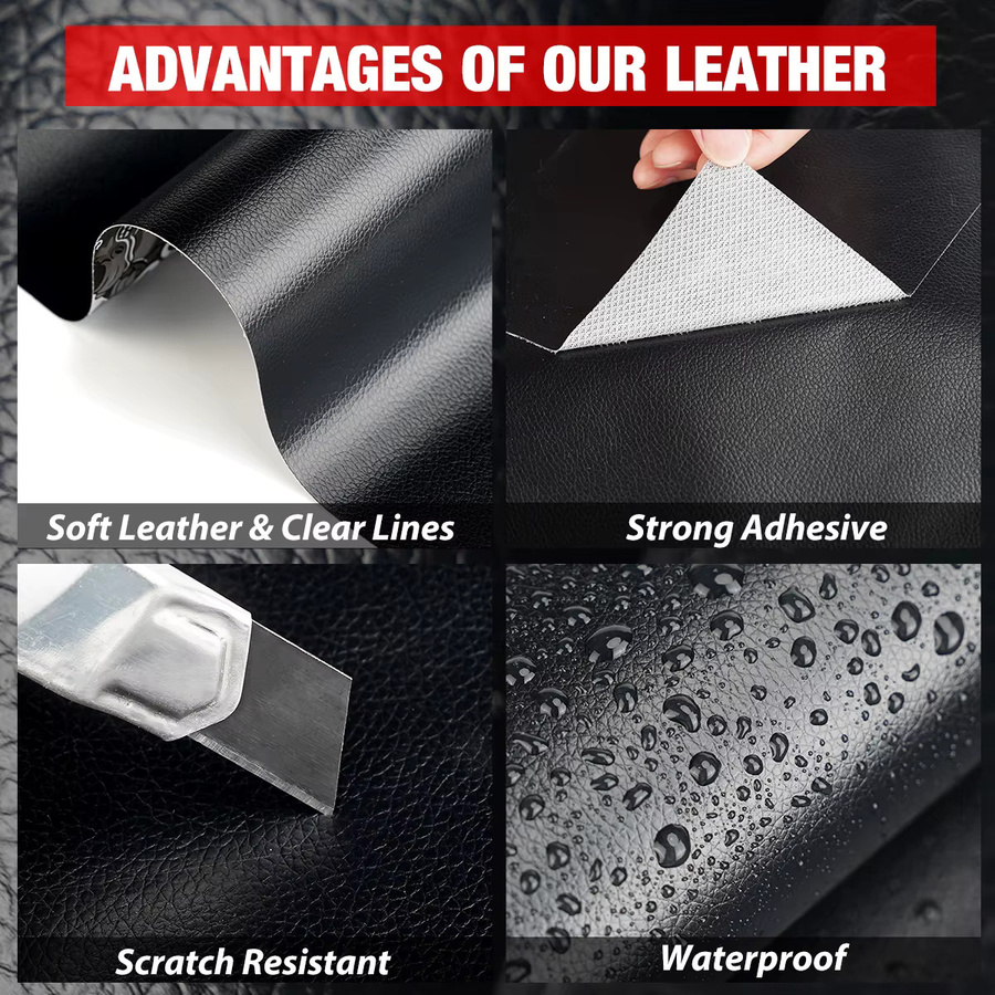 Vielseitiges Leder-Reparaturband in Schwarz für Sofa, Autositze, Handtaschen und Kleidung - Bild 5