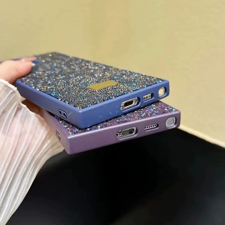Glitzernde Diamant-Handyhülle für Samsung Galaxy S25 S24 S23 Ultra Plus in Lila, stoßfeste Schutzhülle mit Blink-Effekt - Bild 3