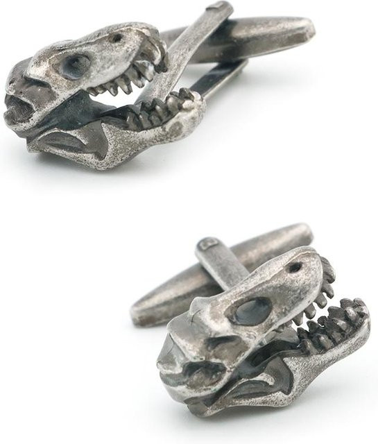 Binchi Outdoor Product Manschettenknöpfe Dinosaurierschädel, Messing, Herren, grau - Bild 1