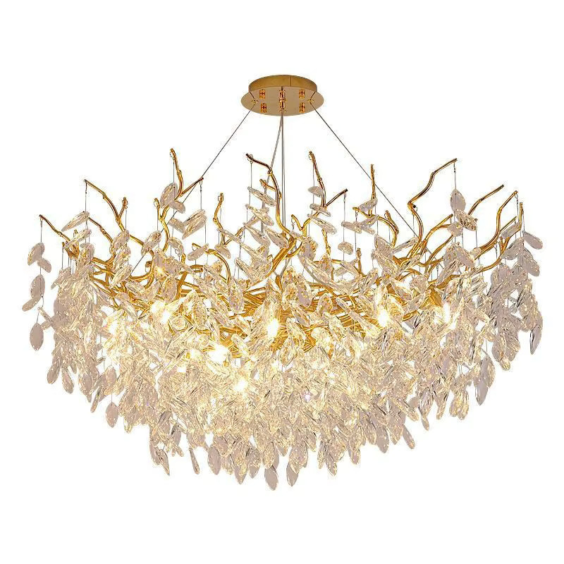 TAONUANSHU Kristall Kronleuchter in Gold/Messing als Deckenanhänger für Wohnzimmer, Esszimmer und Schlafzimmer - Bild 5