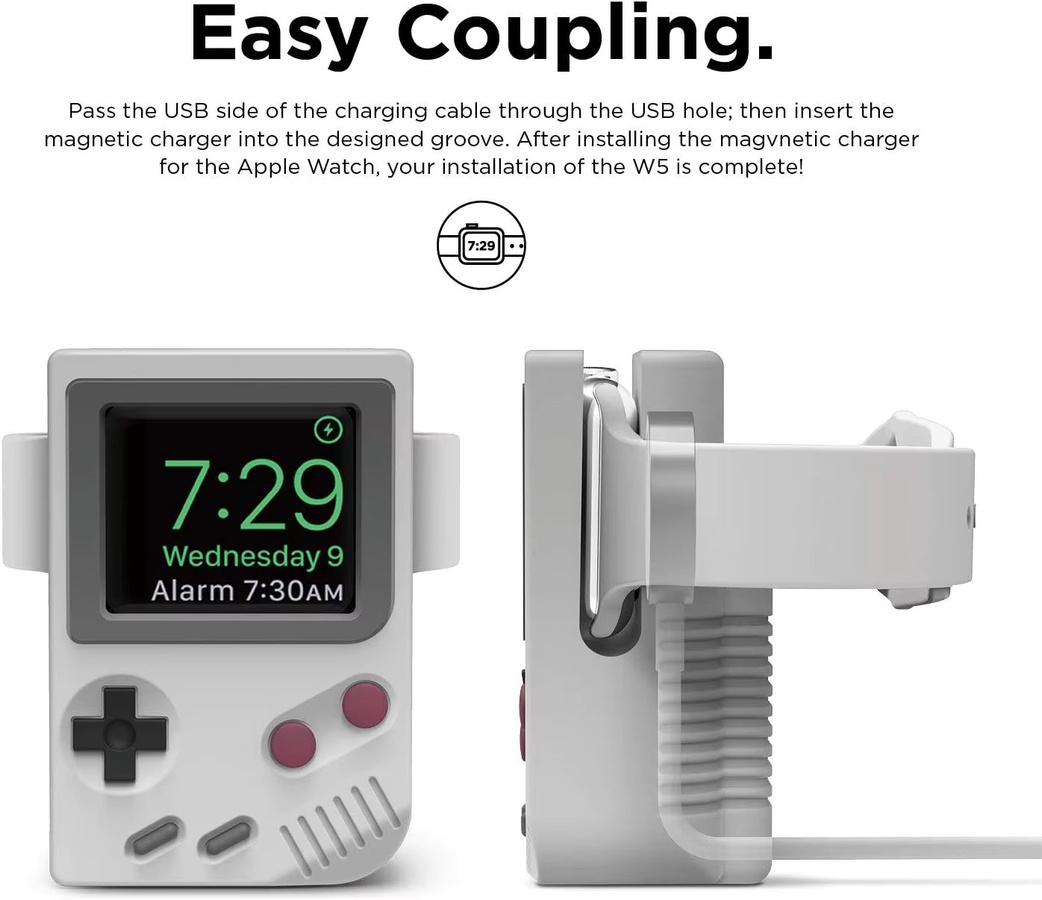 Apple Silikonhalter für Apple Watch, Schwarz, Retro Spielkonsolen-Design - Bild 2
