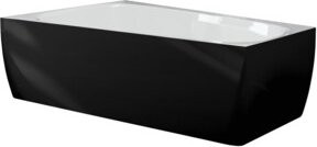 Hoesch Badewanne iSENSI Trapez asymmetrisch in Weiß und Schwarz, links, mit Überlauf und Anschlussset, B/T: 180 x 140 cm - Bild 1