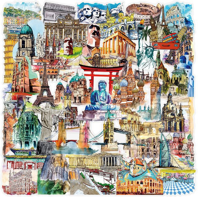 50 Stück Transparente Urlaubssticker für DIY Scrapbook, Graffiti Aufkleber für Gepäck, Wasserflaschen, Telefon, Laptop und Gitarre, Mehrfarbig - Bild 1