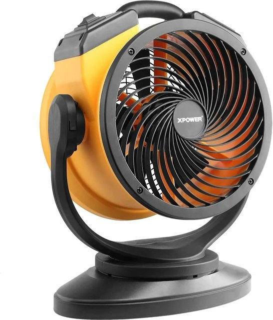Xpower FC-100S Mehrzweck-Bodenventilator mit variabler Geschwindigkeit und Oszillation, Gelb/Orange - Bild 1