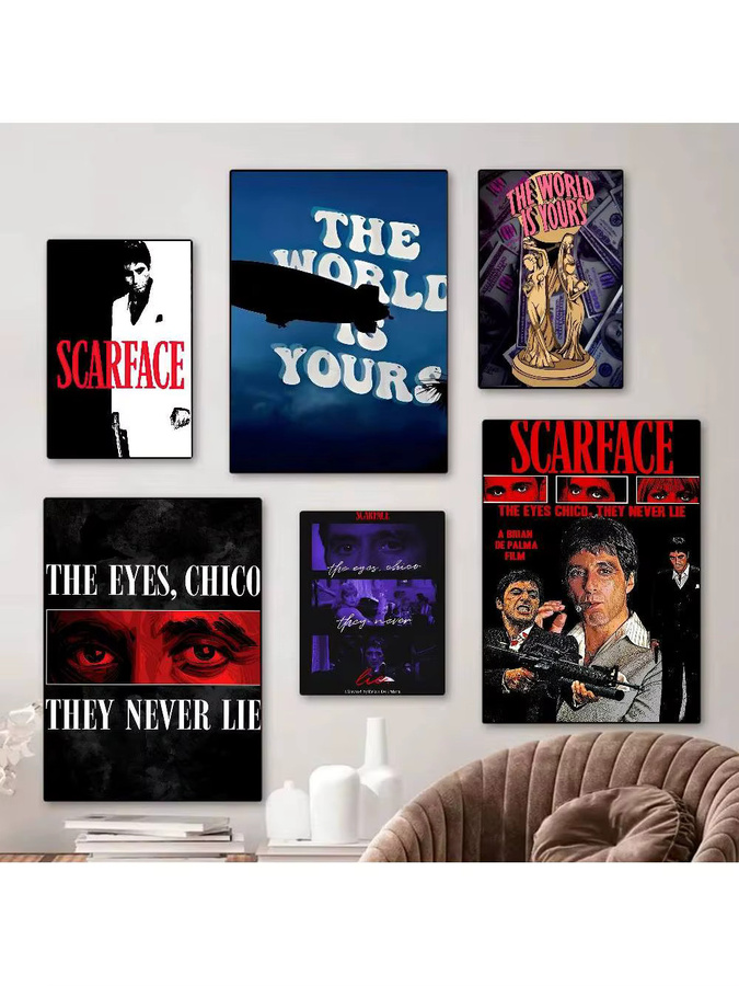 Vintage Filmplakat Scarface Rastar Poster in Multicolor auf Whitepaper-Druck B: 15,0 cm, H: 15,0 cm - Bild 7