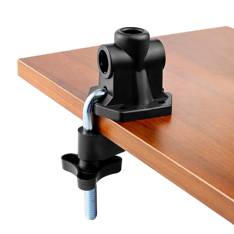 JIGONG Cantilever-Halterungsklemme aus Metall in Schwarz, rutschfeste Universal-Halterung im 7-Form-Design für Mikrofone, Schreibtischlampen und Mikrofonständer - Bild 5