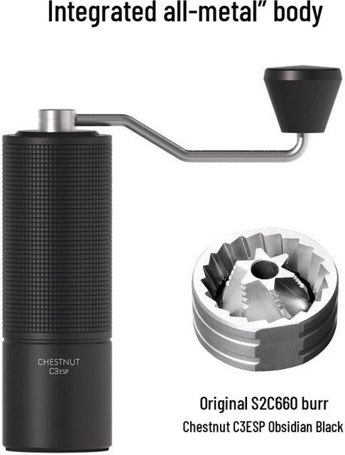 TIMEMORE Chestnut C5 Handkurbel Kaffeemühle aus Metall in Schwarz für Espresso und Handaufguss - Bild 1