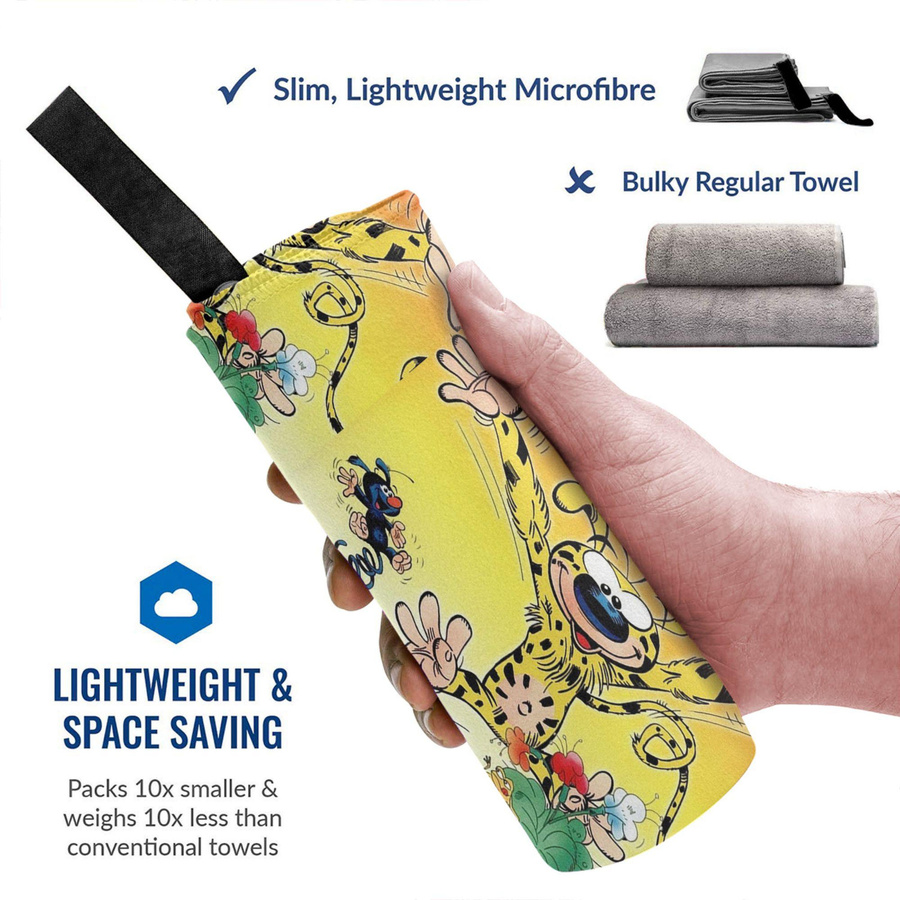 Marsupilami Cartoon Anime Strandtuch aus weicher Mikrofaser, schnelltrocknend und saugfähig, B/H: 70 x 140 cm, Multicolour von JMG Household Supplies - Bild 3