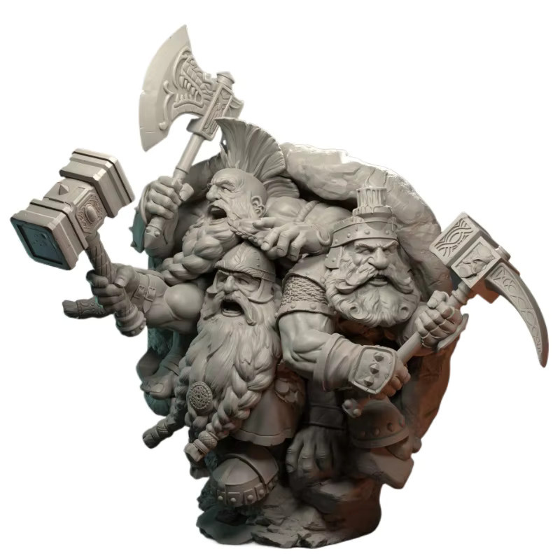 JIJIE Fantasy Einzelfigur, Druckguss-Harzfigur, Maßstab 1:24, Grau - Bild 3