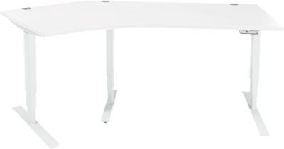 Schäfer Shop Genius Winkelschreibtisch AERO FLEX elektrisch höhenverstellbar weiß mit Memorypanel und 135 Grad Winkel links Breite: 216,5 cm - Bild 1