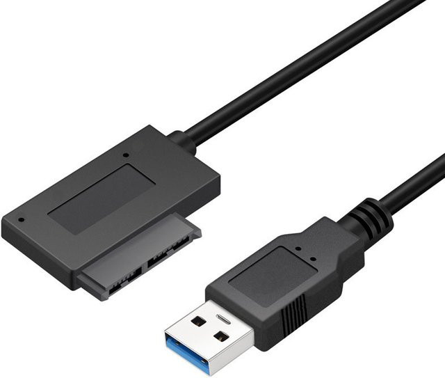 OULLX SATA zu USB 3.0 Adapter Konverterkabel für Slimline-Laufwerke, Schwarz - Bild 1