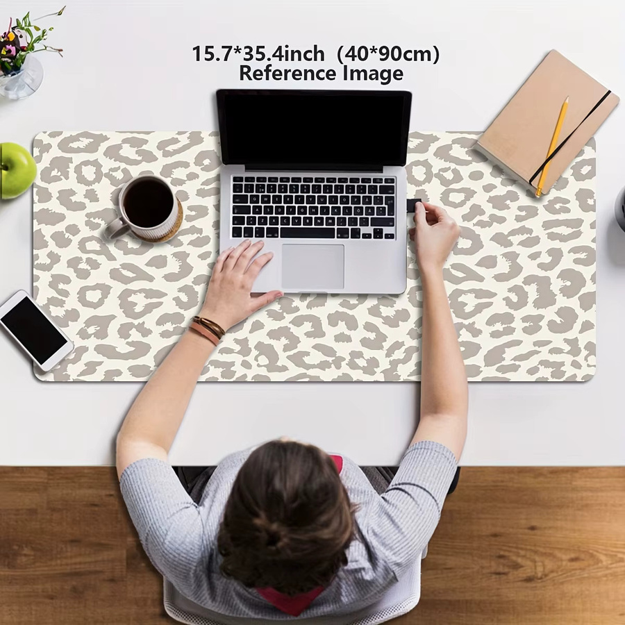 Mairuige XL/XXL Computer-Tastatur und Mauspad im Leopard-Design, Beige/Braun/Weiß - Bild 5