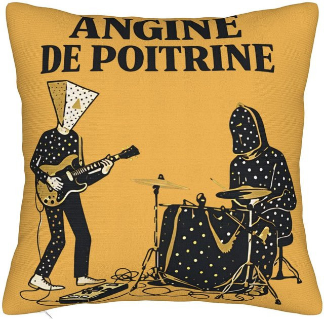 JMG Clothing Quadratischer Kissenbezug Rockband Design mit Reißverschluss, Gelb, 40 x 40 cm - Bild 1
