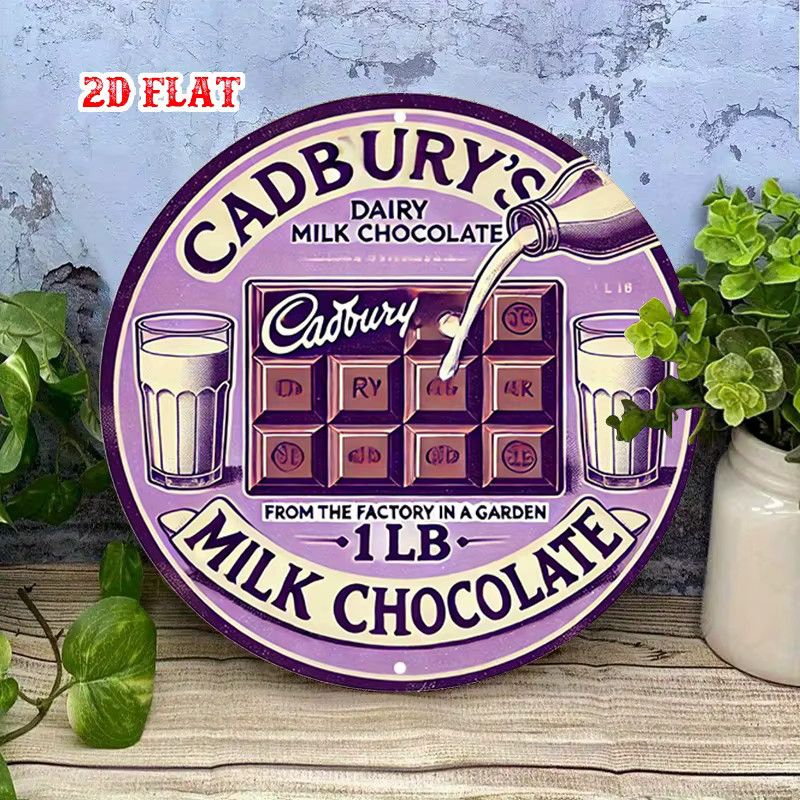 Cadbury Rundes Aluminiumschild im nostalgischen Design, Farbe: Lila, Durchmesser: 20,0 cm - Bild 3