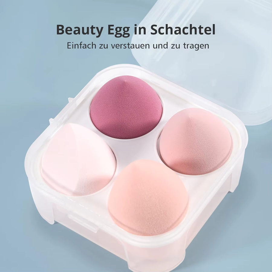 Lot von 4 Make-up Schwämmchen für das Gesicht mit Aufbewahrungsbox - Bild 2