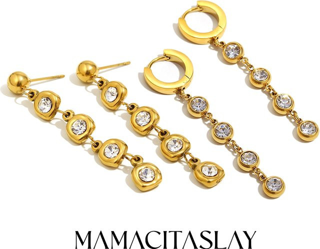 MamacitaSlay Ohrringe, Edelstahl, Zirkonia, Gold, Damen - Bild 1