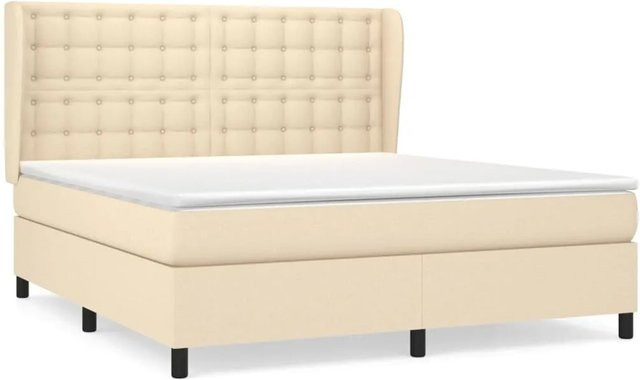 vidaXL Boxspringbett mit Matratze in Beige, Hybrid-Design mit Taschenfederkern, B/T: 180 x 200 cm - Bild 1