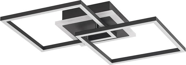 Lindby LED Deckenleuchte Fjardo Schwarz aus Aluminium mit Leselampe und Fernbedienung, dimmbar, B/T/H: 35,5 x 35,5 x 27,0 cm - Bild 1