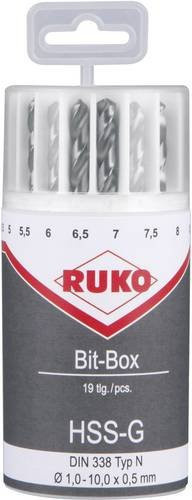 RUKO HSS-G Metall-Spiralbohrer-Set 19-teilig in Silber - Bild 1