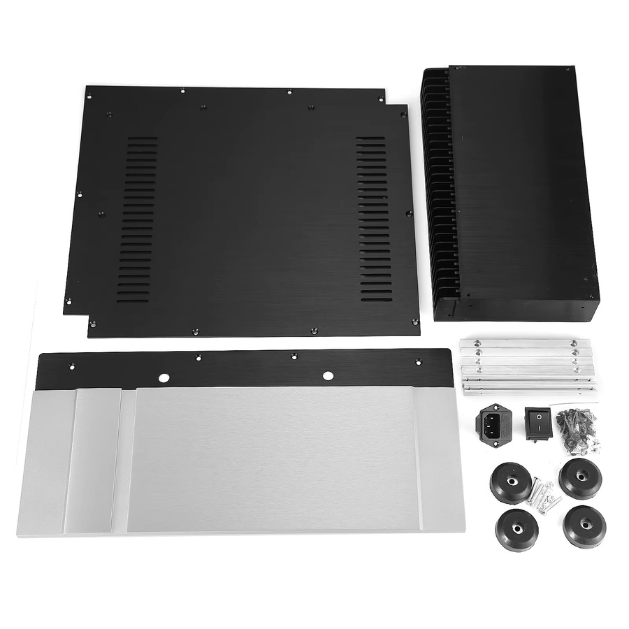 Nob sound DIY Verstärker Gehäuse aus Aluminium, Chassis Box, B/T/H: 430 x 300 x 150 mm - Bild 4